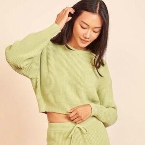Reformation Sami Cropped Sweater Size S Zest NWOT
